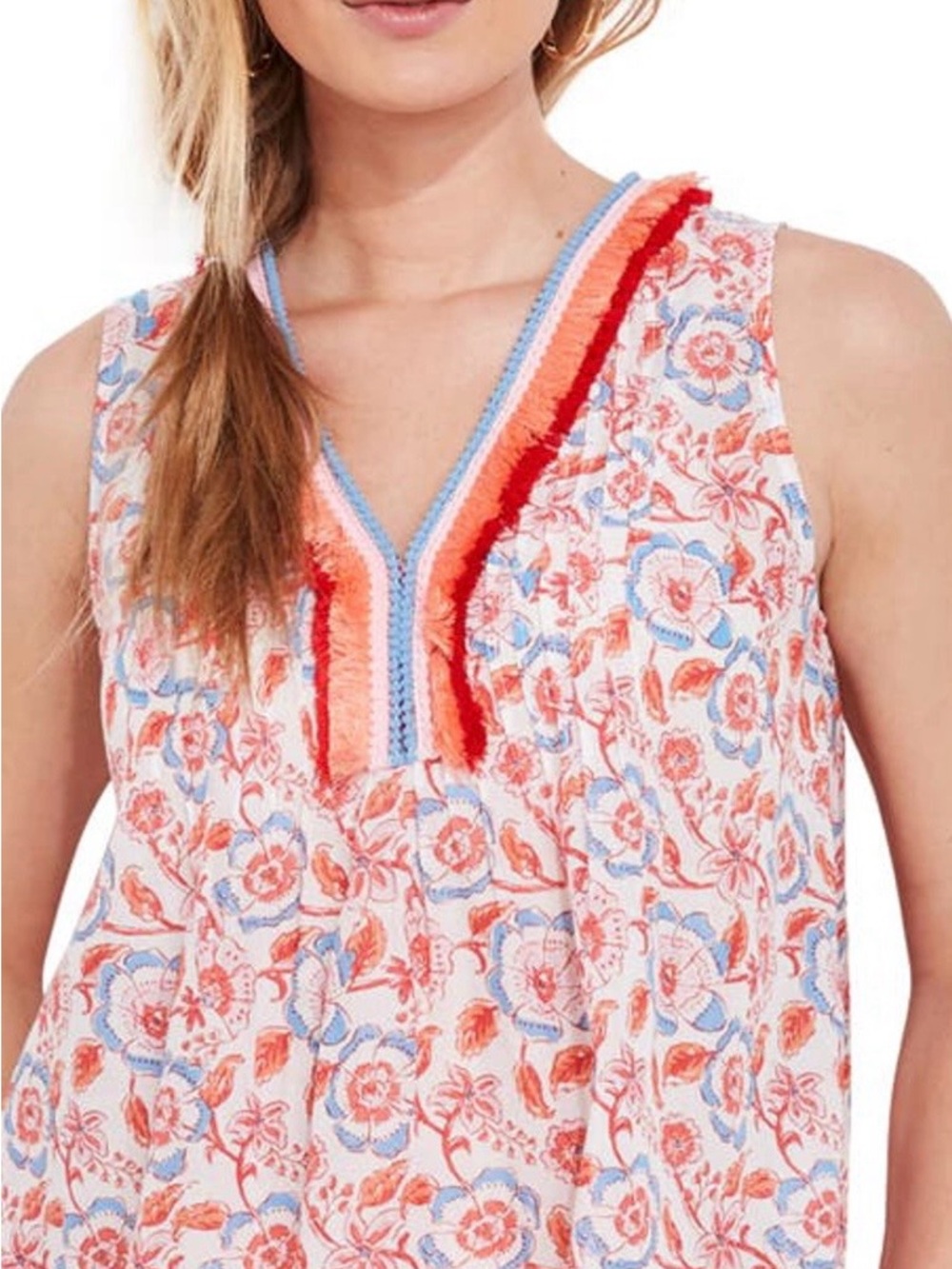 Vineyard Vines Papaya Punch Floral Headwrap in Pink & Blue